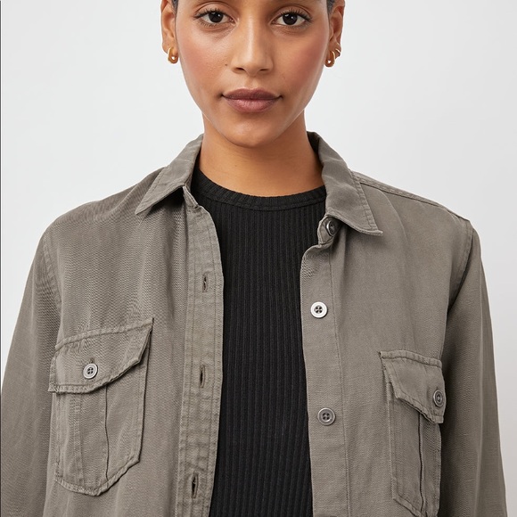 Rails Loren Olive Gold Star Embroidery Button Down Shirt - Picture 9 of 15